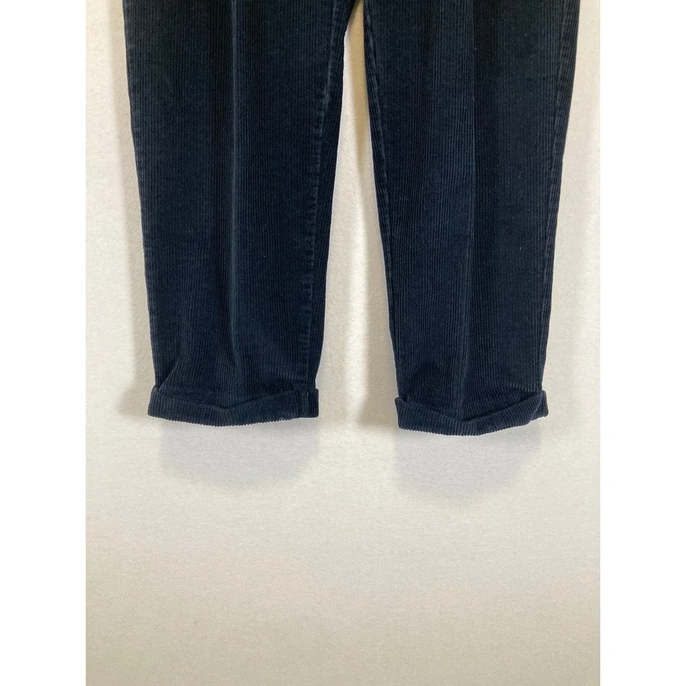 Dark Academia Jos A Bank Women‎ 34 Navy Blue Pleated Corduroy Tapered Pants